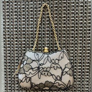 🆕 [Inge Christopher] Black Metallic Lace Small Evening Bag